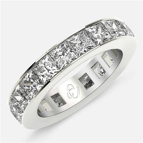 princess cut channel wedding band